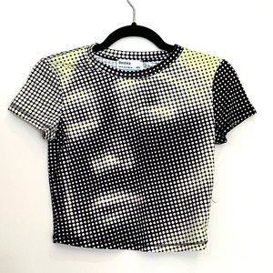 Bershka Printed Neon Crop Top